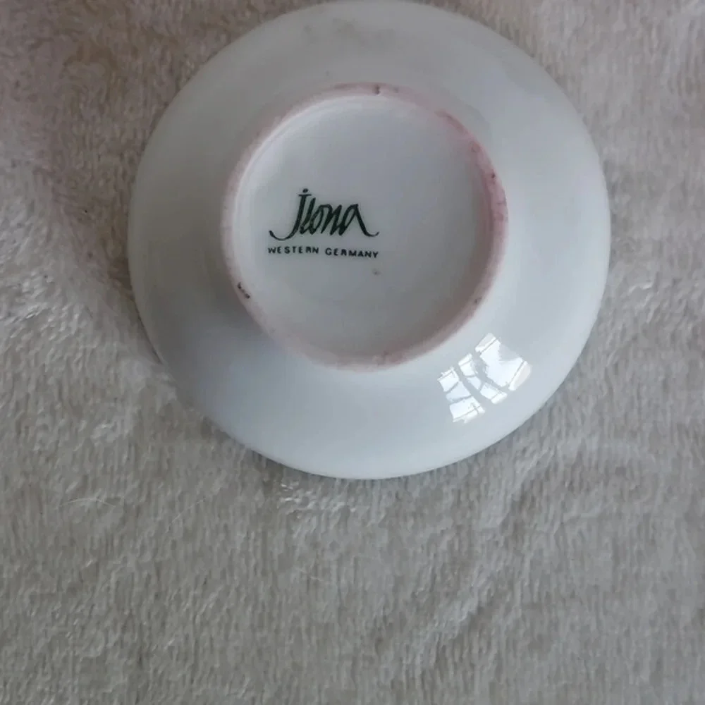 Vintage‎ Jlona Lilac Adorned Porcelain Perfume Atomizer and Tinket Box Set